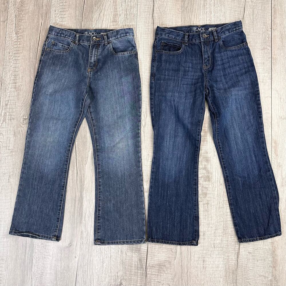 Place Bootcut Boys Blue Jean Lot of 2, Size 10 Mid Rise Light & Medium Wash Kids